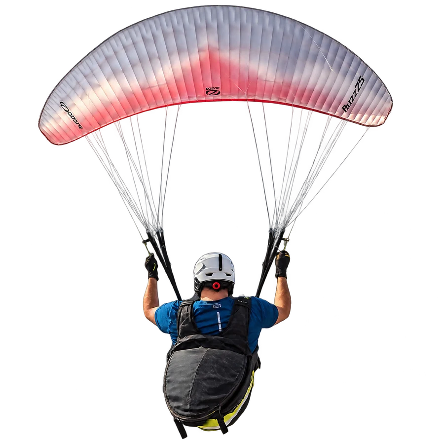 Pilot paragliding above the Egyptian coastline